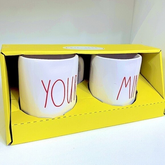 Rae Dunn Mine & Yours in Red Font Mug Set‎ - Picture 4 of 4